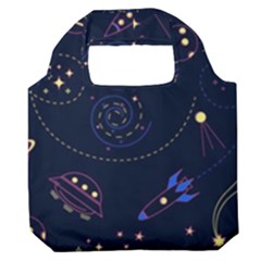 Cartoon-space-seamless-pattern-vectors Premium Foldable Grocery Recycle Bag