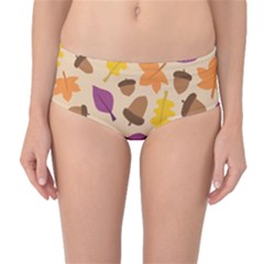 Seamless Verson Of Fal Pattern Mid-waist Bikini Bottoms