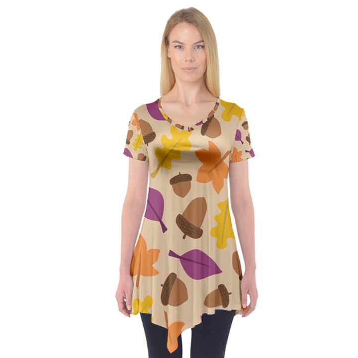 Seamless Verson Of Fal Pattern Short Sleeve Tunic 