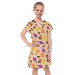 Seamless Verson Of Fal Pattern Kids  Drop Waist Dress