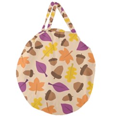 Seamless Verson Of Fal Pattern Giant Round Zipper Tote