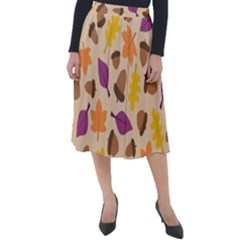 Seamless Verson Of Fal Pattern Classic Velour Midi Skirt 