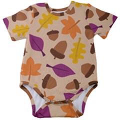 Seamless Verson Of Fal Pattern Baby Short Sleeve Onesie Bodysuit