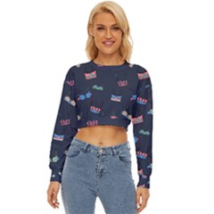 Bra Set Pattern Lightweight Long Sleeve Sweatshirt