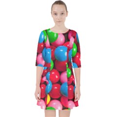 Bubble Gum Quarter Sleeve Pocket Dress by artworkshop