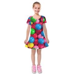 Bubble Gum Kids  Short Sleeve Velvet Dress by artworkshop