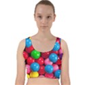 Bubble Gum Velvet Racer Back Crop Top View1