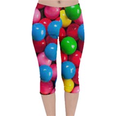 Bubble Gum Velvet Capri Leggings  by artworkshop