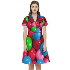 Bubble Gum Short Sleeve Waist Detail Dress