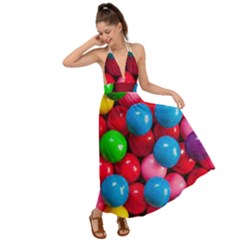 Bubble Gum Backless Maxi Beach Dress