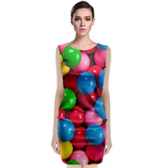 Bubble Gum Sleeveless Velvet Midi Dress by artworkshop