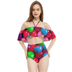 Bubble Gum Halter Flowy Bikini Set  by artworkshop