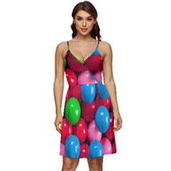 Bubble Gum V-neck Pocket Summer Dress 