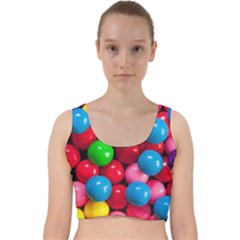 Bubble Gum Velvet Racer Back Crop Top by artworkshop