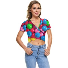 Bubble Gum Short Sleeve Foldover Tee