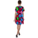 Bubble Gum Short Sleeve Shoulder Cut Out Dress  View2