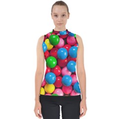 Bubble Gum Mock Neck Shell Top by artworkshop