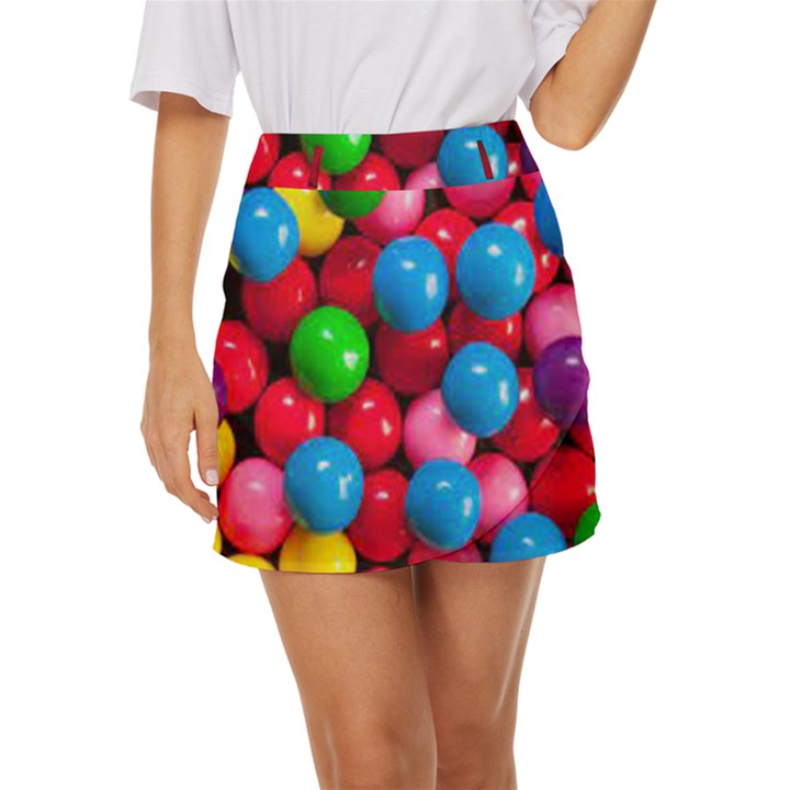 Bubble Gum Mini Front Wrap Skirt