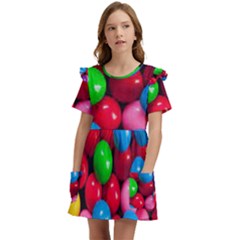 Bubble Gum Kids  Frilly Sleeves Pocket Dress