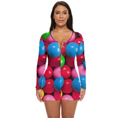 Bubble Gum Long Sleeve Boyleg Swimsuit