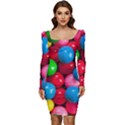 Bubble Gum Women Long Sleeve Ruched Stretch Jersey Dress View1