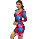 Bubble Gum Women Long Sleeve Ruched Stretch Jersey Dress View3