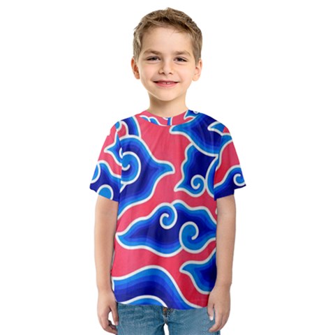 Batik Megamendung Kids  Sport Mesh Tee by artworkshop