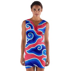 Batik Megamendung Wrap Front Bodycon Dress by artworkshop