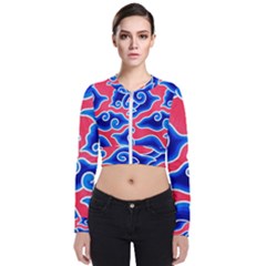 Batik Megamendung Long Sleeve Zip Up Bomber Jacket by artworkshop