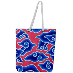 Batik Megamendung Full Print Rope Handle Tote (large) by artworkshop