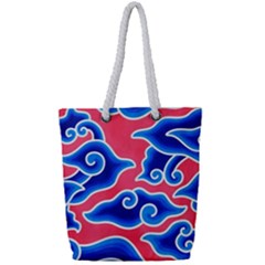 Batik Megamendung Full Print Rope Handle Tote (small) by artworkshop