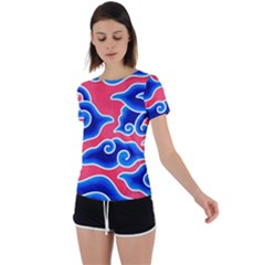 Batik Megamendung Back Circle Cutout Sports Tee by artworkshop