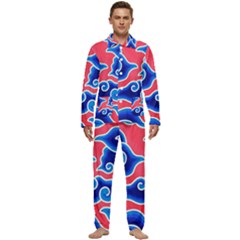 Batik Megamendung Men s Long Sleeve Velvet Pocket Pajamas Set