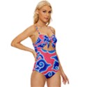 Batik Megamendung Knot Front One-Piece Swimsuit View3