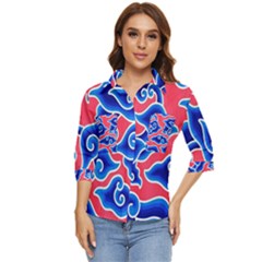 Batik Megamendung Women s Quarter Sleeve Pocket Shirt