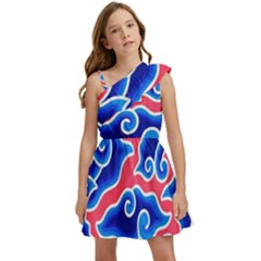 Batik Megamendung Kids  One Shoulder Party Dress