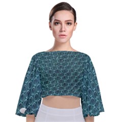 Bubble Wrap Tie Back Butterfly Sleeve Chiffon Top by artworkshop