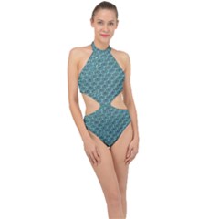 Bubble Wrap Halter Side Cut Swimsuit by artworkshop