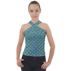 Bubble Wrap Cross Neck Velour Top by artworkshop