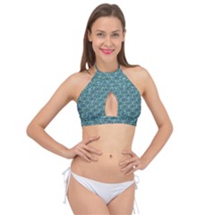 Bubble Wrap Cross Front Halter Bikini Top by artworkshop