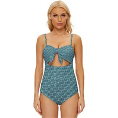 Bubble Wrap Knot Front One-piece Swimsuit