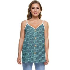 Bubble Wrap Casual Spaghetti Strap Chiffon Top