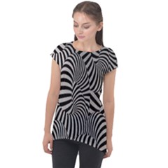 Pattern Cap Sleeve High Low Top by artworkshop