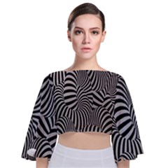 Pattern Tie Back Butterfly Sleeve Chiffon Top by artworkshop