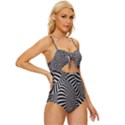 Pattern Knot Front One-Piece Swimsuit View3