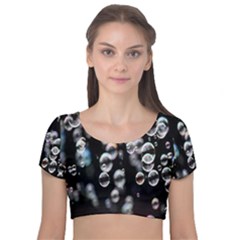 Bubble Velvet Short Sleeve Crop Top  by artworkshop