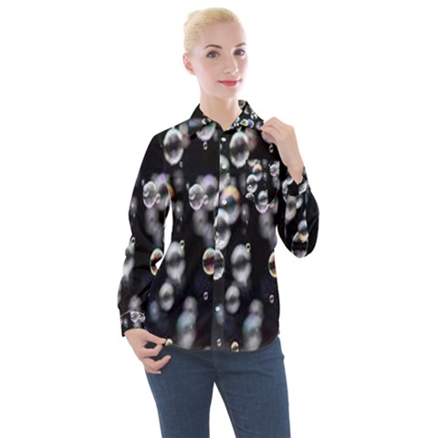 Bubble Women s Long Sleeve Pocket Shirt by artworkshop