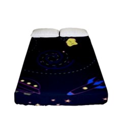 Cartoon-space-seamless-pattern-vectors Fitted Sheet (full/ Double Size)