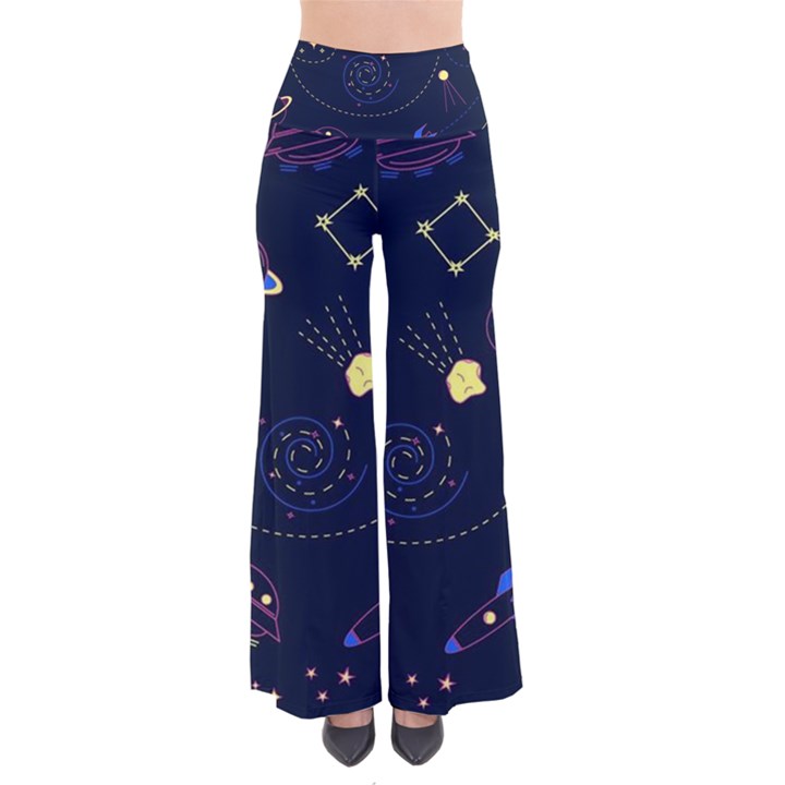 Cartoon-space-seamless-pattern-vectors So Vintage Palazzo Pants