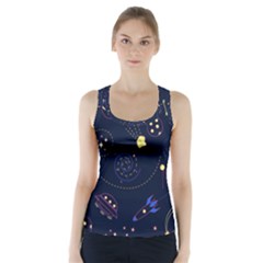 Cartoon-space-seamless-pattern-vectors Racer Back Sports Top by Jancukart